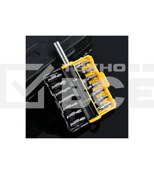 Набор бит 14 шт c держателем Deli DL251201 (SL4,SL5,SL6,PH0,PH1,PH2,PH3,T15,T20,T25,H5,H6,PZ1,PZ2), сталь S2, пласт.держатель