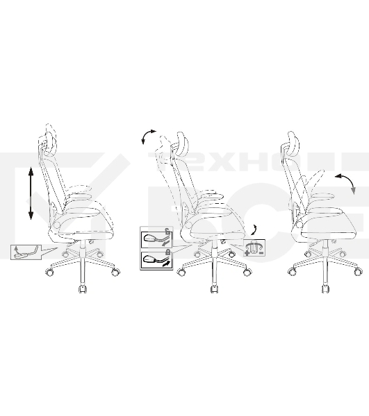 Кресло Бюрократ MC-W101-H светло-серый TW-02 TW-20 сетка/ткань, крестов. пластик, пластик белый
