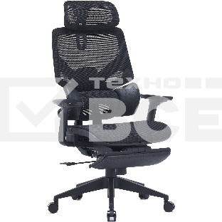 Кресло компьютерное Cactus CS-CHR-MC01-BK черный, сетка, эко.кожа, с подголов. крестов. пластик