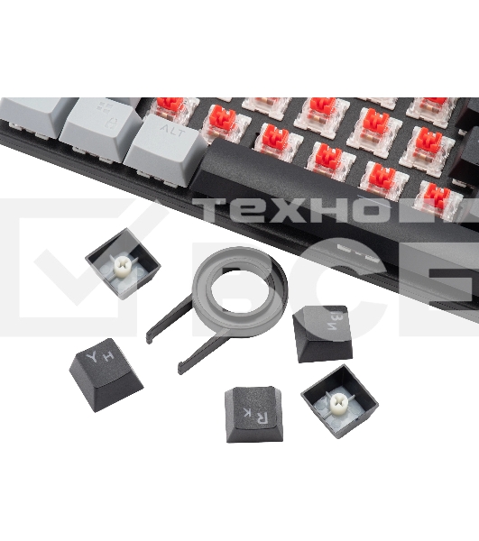 Клавиатура проводная Oklick K600X механическая черный/серый USB Multimedia for gamer LED
