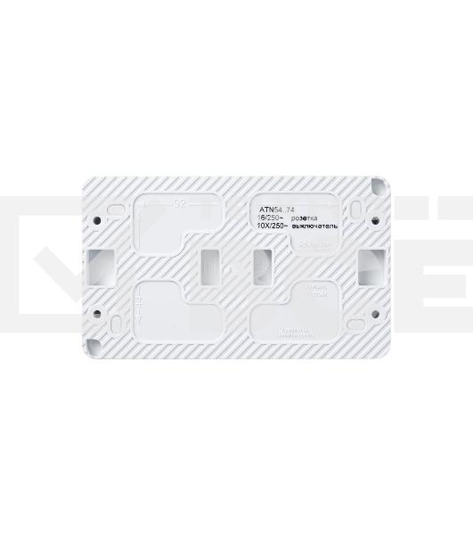 Блок ОП AtlasDesign Profi54 розетка 16А 250В с заземл. защ. шторки + 2-кл. выключатель 10А IP54 бел. SchE