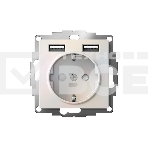 Розетка SE AtlasDesign Жемчуг SO + USB A+A, 5В/2,4А, 2х5В/1,2А, механизм, фото2