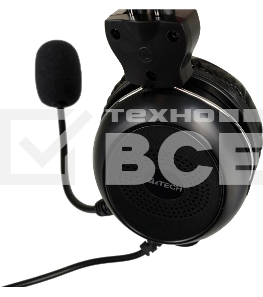 Гарнитура проводная с микрофоном A4Tech HU-30 черный 2м накладные USB оголовье