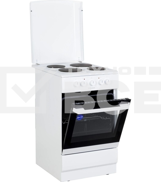 Плита электрическая Hansa FCEW53000 белый, конфорок 4 шт, духовка 68 л, 50 см x 85 см x 60 см