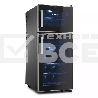 Винный шкаф Kitfort KT-2407 черный (двухкамерный)