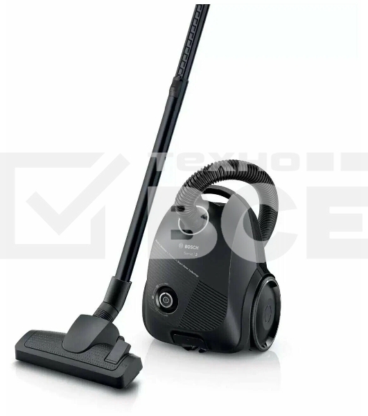 Пылесос Bosch BGLS2BA2 черный, 600 Вт, уборка сухая, пылесборник мешок 3.5 л