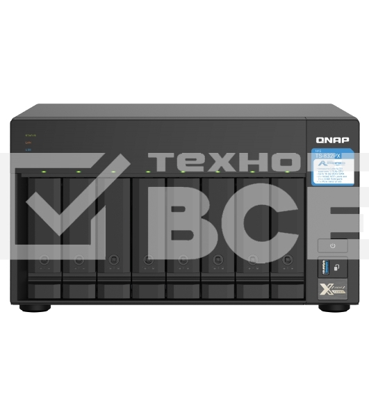Сетевое хранилище без дисков SMB QNAP TS-832PX-4G 8-Bay NAS, AL324 64-bit quad-core 1.7GHz, 4GB DDR4 SODIMM RAM (up to 1x16 GB), 8 x 3.5