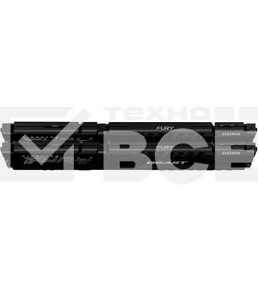 Оперативная память Kingston Fury Beast, DDR5, 32GB (2x16GB), 5200MHz, CL36, радиатор, чёрный