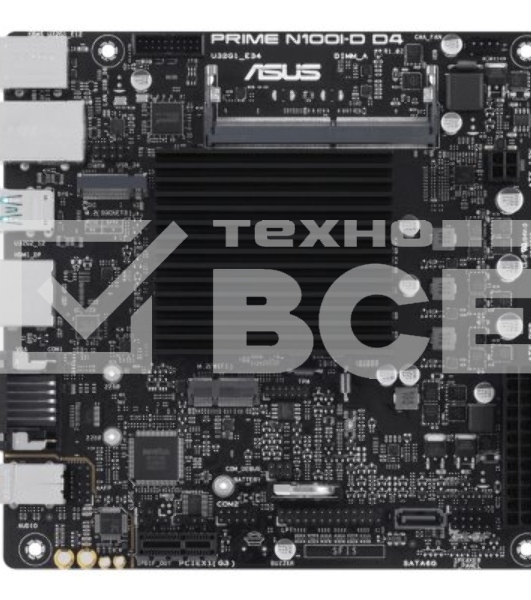 Материнская плата ASUS PRIME N100I-D D4-CSM, BGA1264, SoC, 1xSO-DIMM DDR4, 1xSATA, 1xM.2, 1xPCI-E 3.0 x1, 1xDP, 1xHDMI, 1xVGA, 1x 1Gb LAN, 2xUSB-A 2.0, 2xUSB-A 3.2 Gen 1, 2xUSB-A 3.2 Gen 2, 3x3.5 мм, 7.1, Mini-ITX