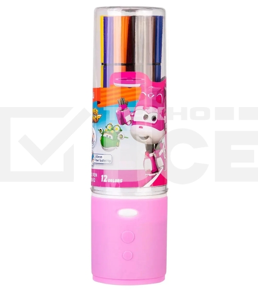 Фломастеры Deli EC150-12 Super Wings 12цв. пластиковая туба