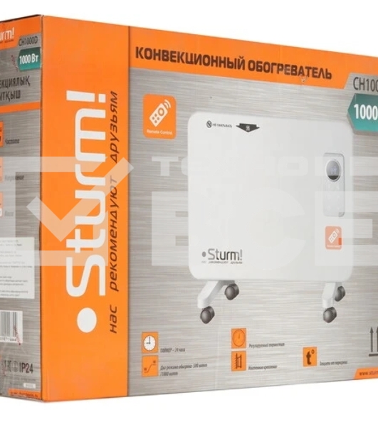 Конвектор Sturm! CH1000D, белый, 1000 Вт, 15 м2, дисплей, электронный термостат