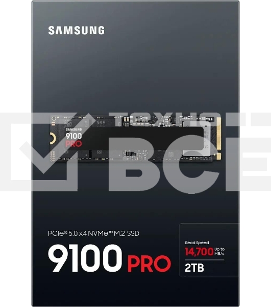 Твердотельный диск 2TB Samsung 9100 PRO, M.2, PCI-E 5.0 x4, TLC 3D NAND [R/W - 14800/13400 MB/s]