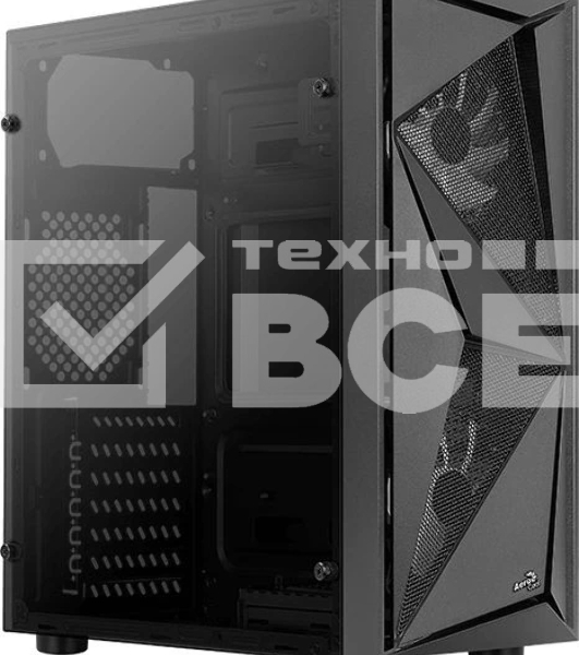 Компьютерный корпус Aerocool/Formula Glider Cosmo V1 без БП, ATX, боковое окно (закаленное стекло), черный