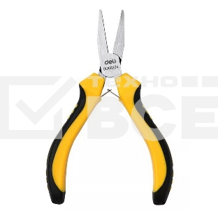 Мини-тонкогубцы Deli DL103204 160мм, двухкомпонентная рукоять