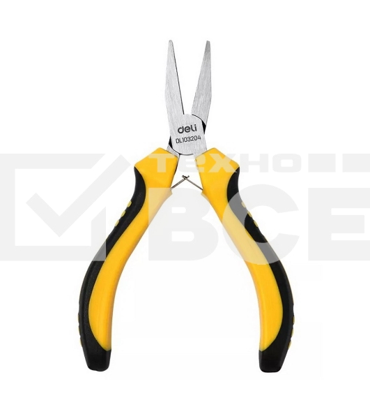 Мини-тонкогубцы Deli DL103204 160мм, двухкомпонентная рукоять