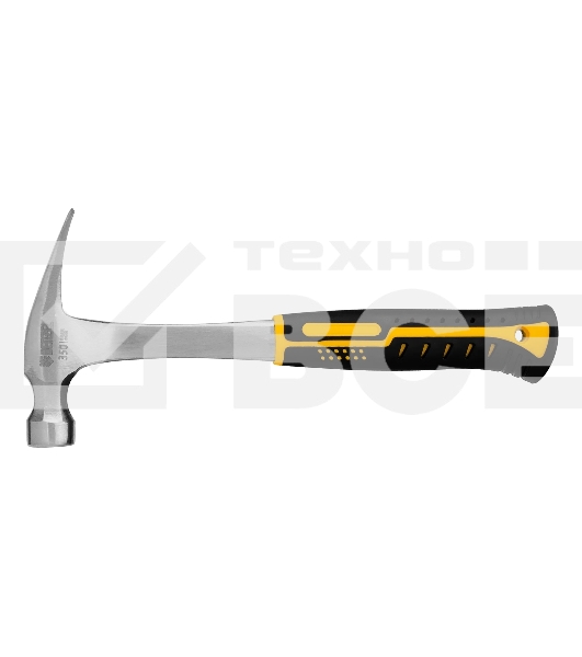 Молоток-гвоздодер Denzel 350 г, цельнометаллический, двухкомпонентная рукоятка