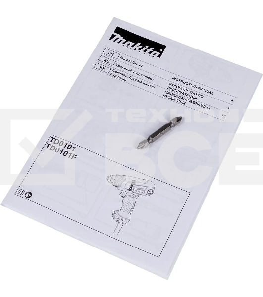 Дрель-шуруповерт сетевой Makita TD0101F, Сетевой, 230Вт, Ударный