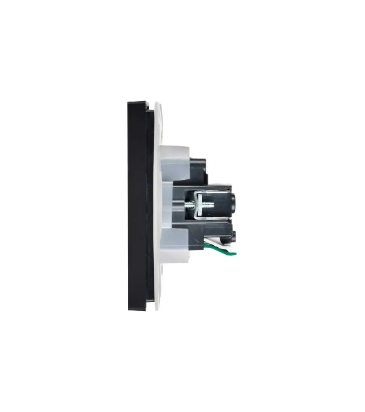 Розетка IEK FORTE&PIANO FP119 с заземлением с защитными шторками и крышкой безвинтовое крепление 16А IP44 черный