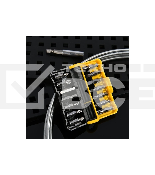 Набор бит 14 шт c держателем Deli DL251201 (SL4,SL5,SL6,PH0,PH1,PH2,PH3,T15,T20,T25,H5,H6,PZ1,PZ2), сталь S2, пласт.держатель