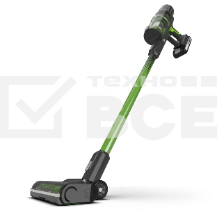 Пылесос вертикальный GREENWORKS GD24SV2 салатовый/черный, питание от аккумулятора, 160 Вт, уборка сухая, пылесборник 0.5 л (работа от АКБ max 45 мин)