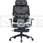 Кресло компьютерное Cactus CS-CHR-MC01-BK черный, сетка, эко.кожа, с подголов. крестов. пластик, фото2