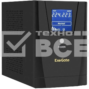 Источник бесперебойного питания ExeGate SpecialPro Smart LLB-1600.LCD.AVR.C13.RJ <1600VA/950W, LCD, AVR, 6*IEC-C13, RJ45/11, Black>