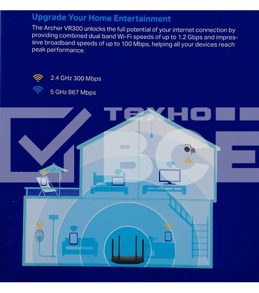 Роутер беспроводной TP-Link Archer VR300 AC1200 10/100BASE-TX/ADSL черный