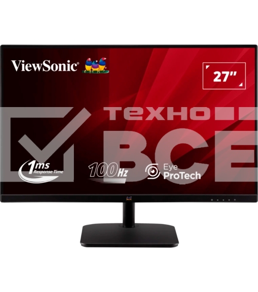Монитор 27' ViewSonic VA2732-H-2 IPS 1920x1080, 100 Гц, 1 мс (MPRT), 16:9, 250 кд/м², VGA, HDMI 1.4, HDR10, Adaptive-Sync, черный
