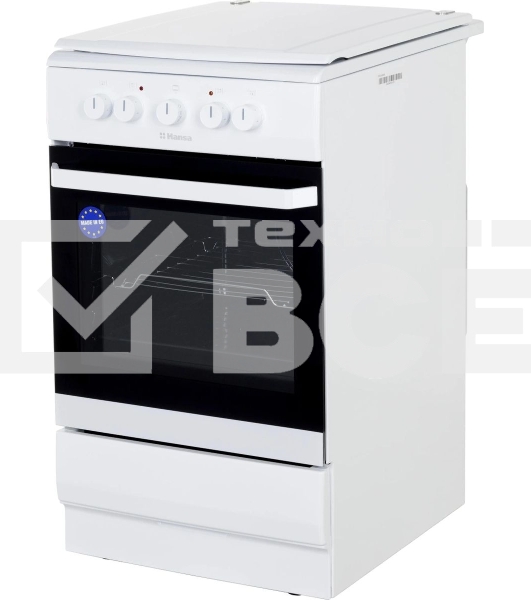 Плита электрическая Hansa FCEW53000 белый, конфорок 4 шт, духовка 68 л, 50 см x 85 см x 60 см