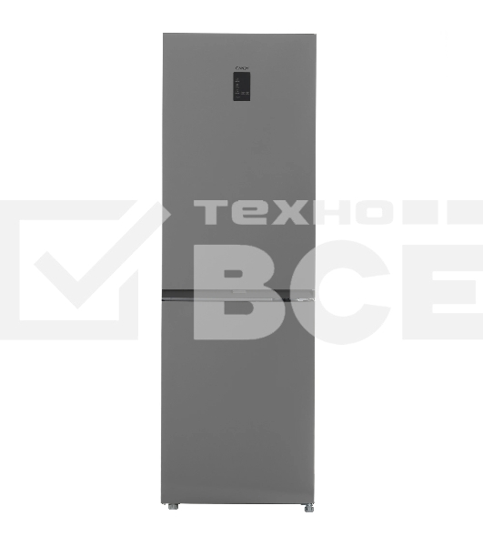 Холодильник Candy CFN6185SDC серебристый двухкамерный 191/91л морозилка снизу, No Frost