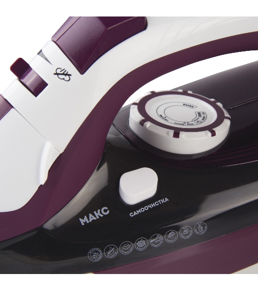 Утюг Galaxy Line GL 6108 бордовый/белый, 2400 Вт, 50 г/мин, 230 г/мин, 500 мл