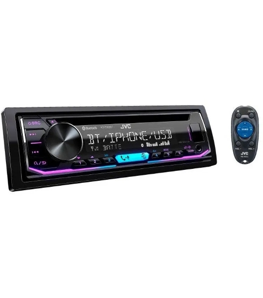 Автомагнитола JVC KD-T902BT, 1 DIN, CD, Bluetooth, USB Type-A, AUX, пульт ДУ, съёмная панель