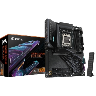 Материнская плата Gigabyte X870E AORUS ELITE X, AM5, AMD X870E, 4xDDR5, 4xSATA, 4xM.2, 1xPCIe 5.0 x16, 1xPCIe 4.0 x16, 1xPCIe 3.0 x16, 1xHDMI, 1x5Gb LAN, Wi-Fi 7, Bluetooth 5.4, 2xUSB-C 40Gbps (USB4), 1xUSB-C 10Gbps, 5xUSB-A 10Gbps, 3xUSB-A 5Gbps, 3x3.5 мм + S/PDIF оптический, 7.1, ATX