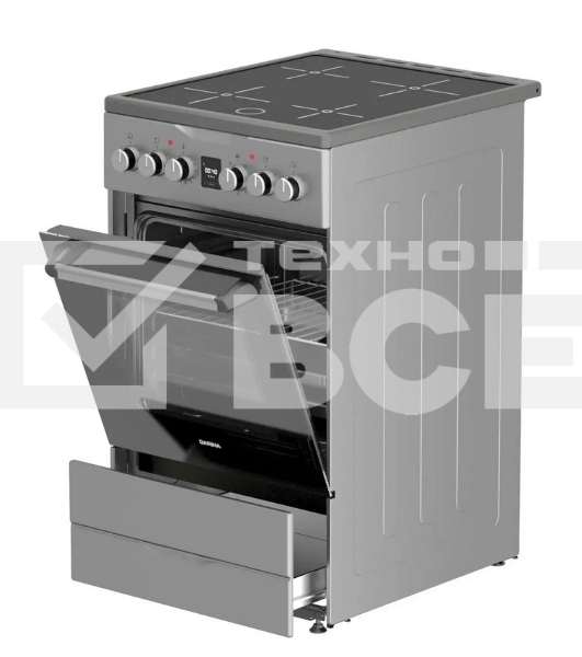 Плита электрическая DARINA PLS ECI241 616 1S серебристый, конфорок 4 электрических (индукционных), духовка 50 л, 50 см x 85 см x 60 см
