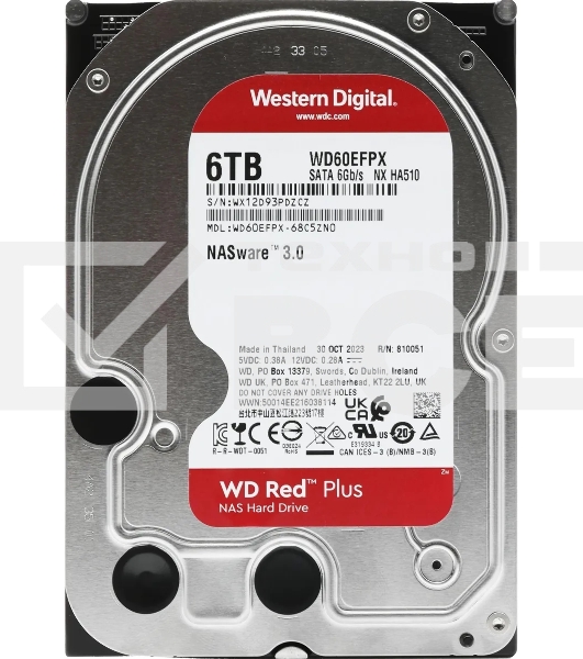 Жесткий диск Western Digital Red Plus WD60EFPX 6TB 3.5
