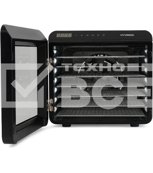 Сушка для фруктов и овощей Hyundai HYFD-8801 14под. 600Вт серебристый