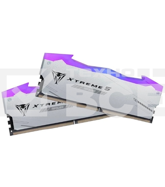 Оперативная память Patriot Viper Xtreme 5, DDR5, 32Gb (2x16Gb), 8000MHz, CL38, с радиаторами, RGB, серебристый