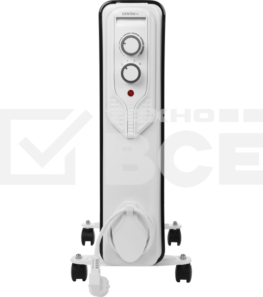 Масляный обогреватель Centek CT-6207 (11 секций) белый, 1000/1750/2500 Вт, 25 м2, 3 режима, термостат