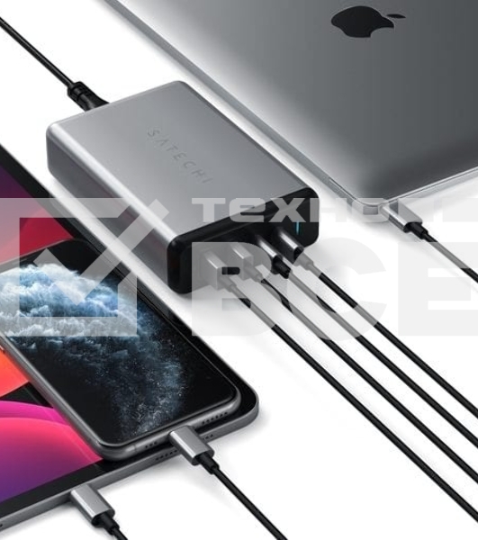 Сетевое зарядное устройство Satechi ST-TC108WM 108W Pro Type-C PD. серый космос