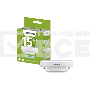 Лампа светодиодная GENERICA LL-T80-15-230-65-GX53-G T80 15Вт таблетка 6500К GX53 230В