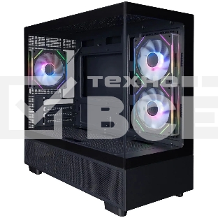 Корпус 1STPLAYER MIKU Mi5 ARGB Black / mATX / 3x120mm ARGB fans / Mi5-BK-2FC7R-1FC7