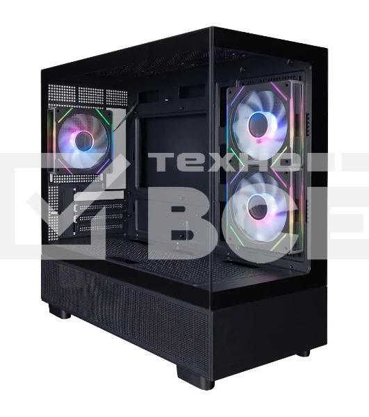 Корпус 1STPLAYER MIKU Mi5 ARGB Black / mATX / 3x120mm ARGB fans / Mi5-BK-2FC7R-1FC7