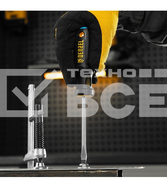 Отвертка Denzel SL6x100 мм, S2, 3к рукоятка