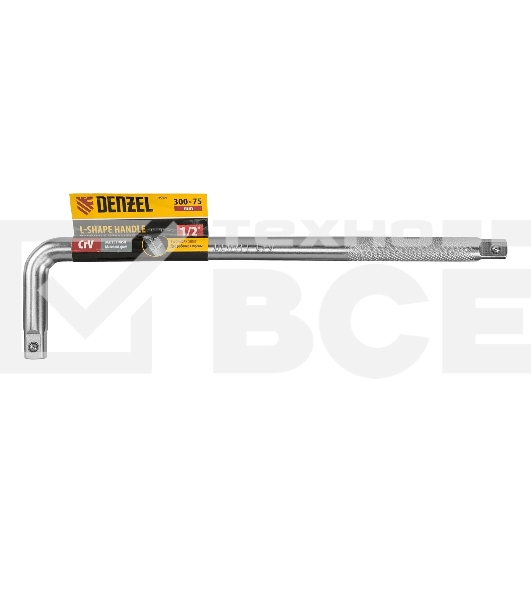 Вороток Г-образный Denzel 300x75 мм, квадрат 1/2