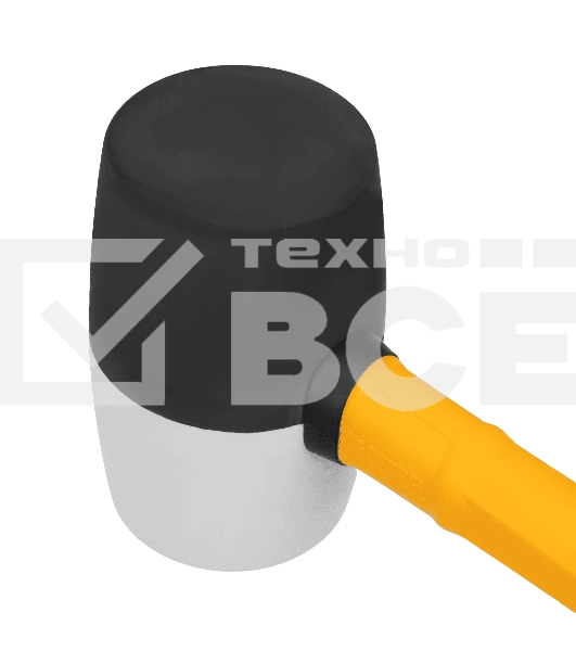 Киянка резиновая Denzel 680 г, черно-белая, фибергласовая рукоятка c TPR покрытием