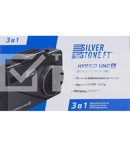 Видеорегистратор Silverstone F1 HYBRID UNO S GPS, 1920x1080, 2.3', GPS, G-сенсор, GPS-информатор