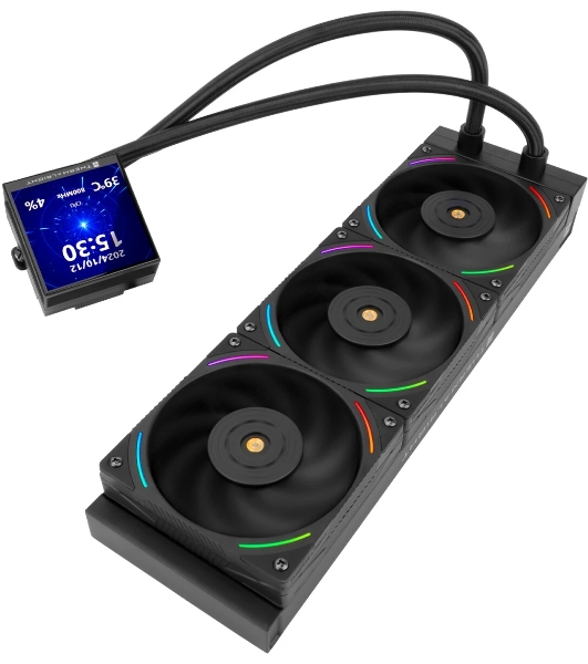 Система жидкостного охлаждения Thermalright Hyper Vision 360 ARGB Soc-AM5/AM4/1151/1200/2066/2011/1700 черный 4-pin 29.6dB Al LCD Ret (H-VISION-360-BL-ARGB)