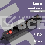 Сетевой фильтр Buro 500SH-5-B 5м (5 розеток) черный (коробка), фото 1