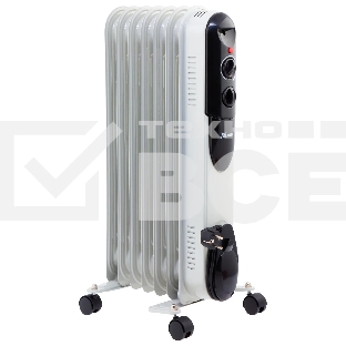 Масляный обогреватель MTX OCH-1500, белый, 1500 Вт, 15 м2, термостат
