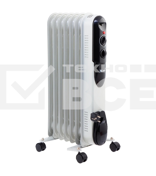 Масляный обогреватель MTX OCH-1500, белый, 1500 Вт, 15 м2, термостат